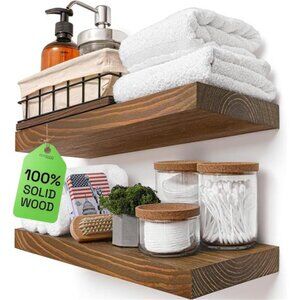 Wood Floating Shelves for Wall - Wooden Floating Shelf 16 Inch